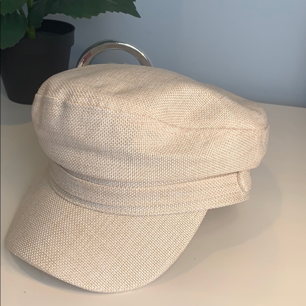 Military Style Hat with Band and Button Detail - Picture 6 of 9